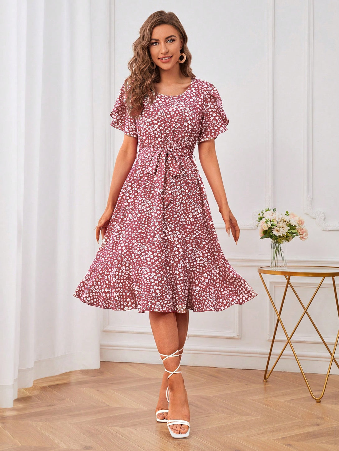 Ropa de Mujer, Ropa de Mujer, Vestidos de mujer, Vestidos midi para mujer, Colección de trajes de mujer, Rosa vieja