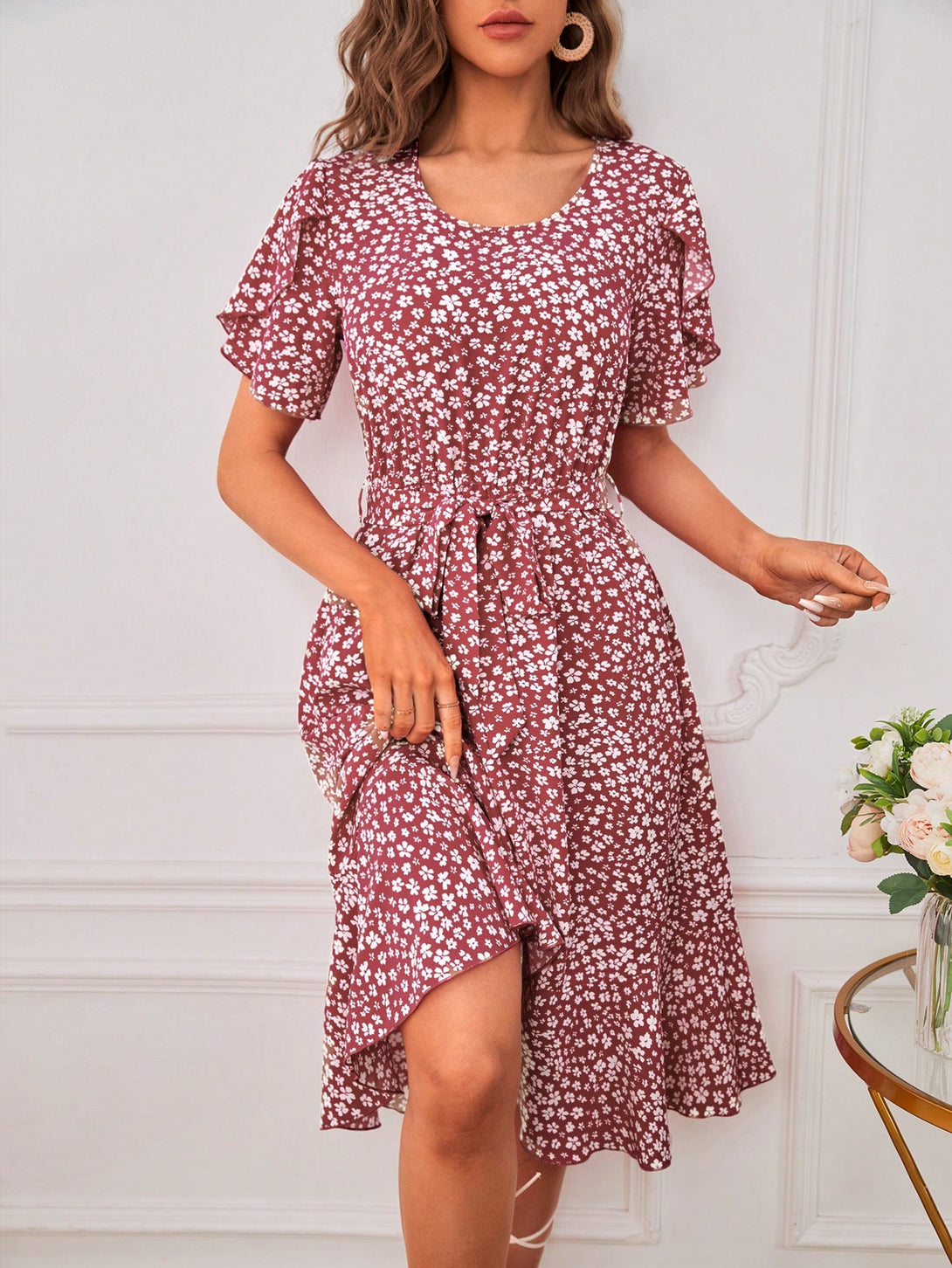 Ropa de Mujer, Ropa de Mujer, Vestidos de mujer, Vestidos midi para mujer, Colección de trajes de mujer, Rosa vieja