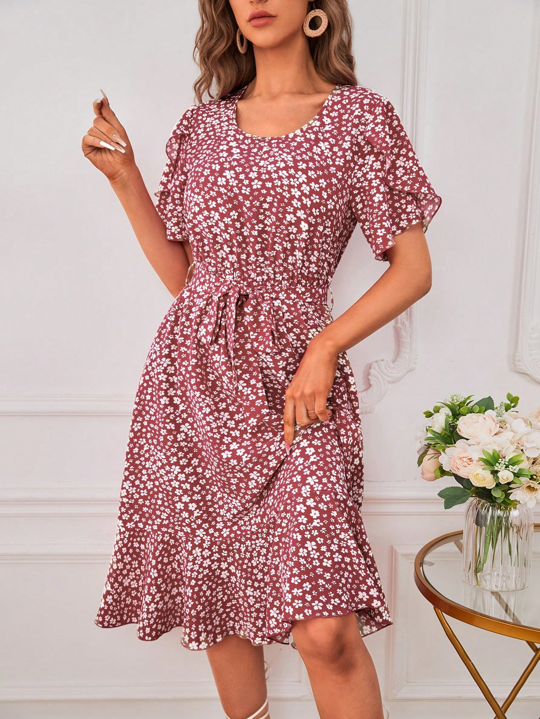 Ropa de Mujer, Ropa de Mujer, Vestidos de mujer, Vestidos midi para mujer, Colección de trajes de mujer, Rosa vieja