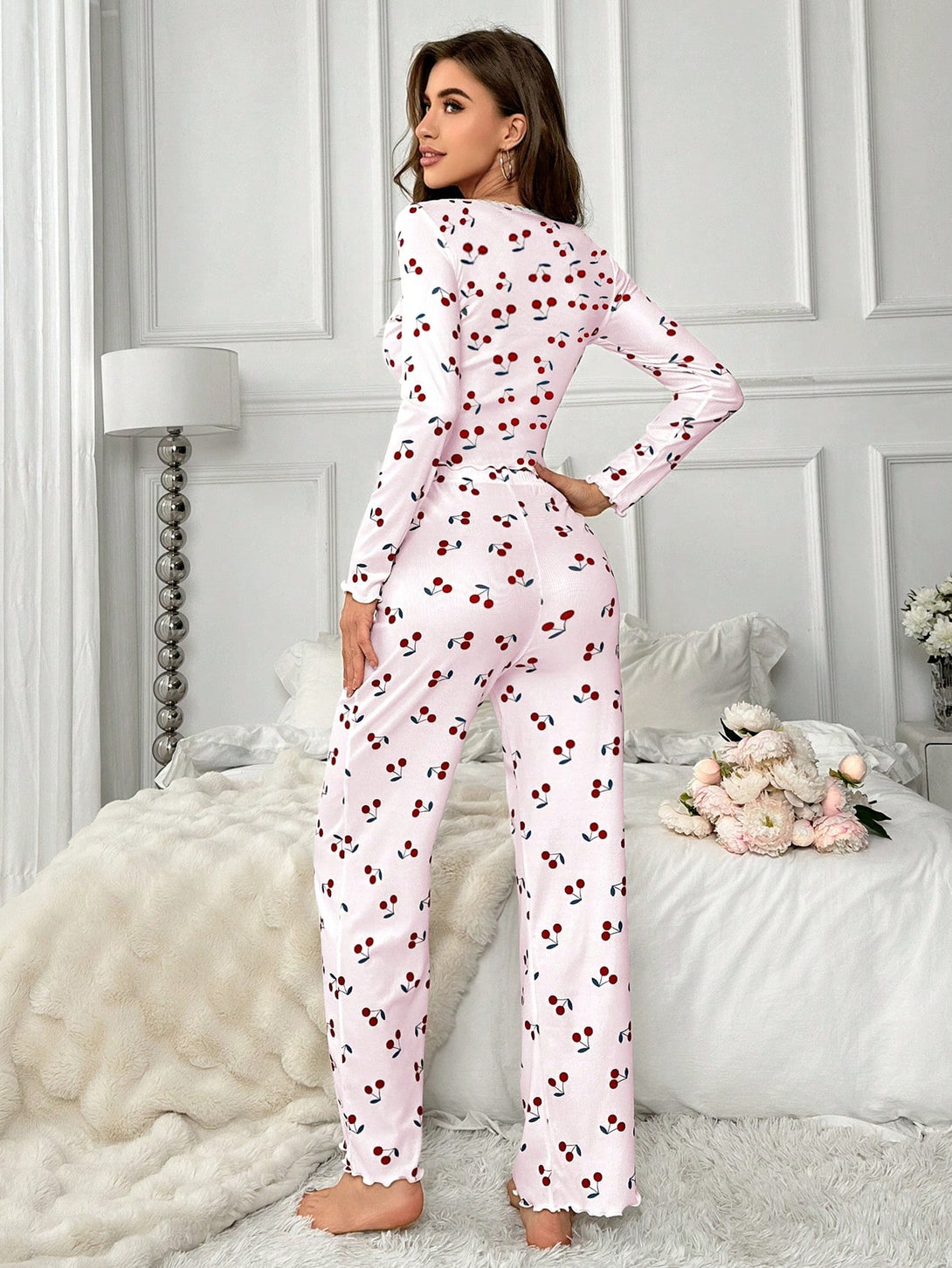 Ropa Interior y Ropa de Dormir, Pijama & Ropa de Descanso de Mujer, Ropa de Dormir para Mujeres, Sets de Pijamas de Mujer, Rosa Pálido