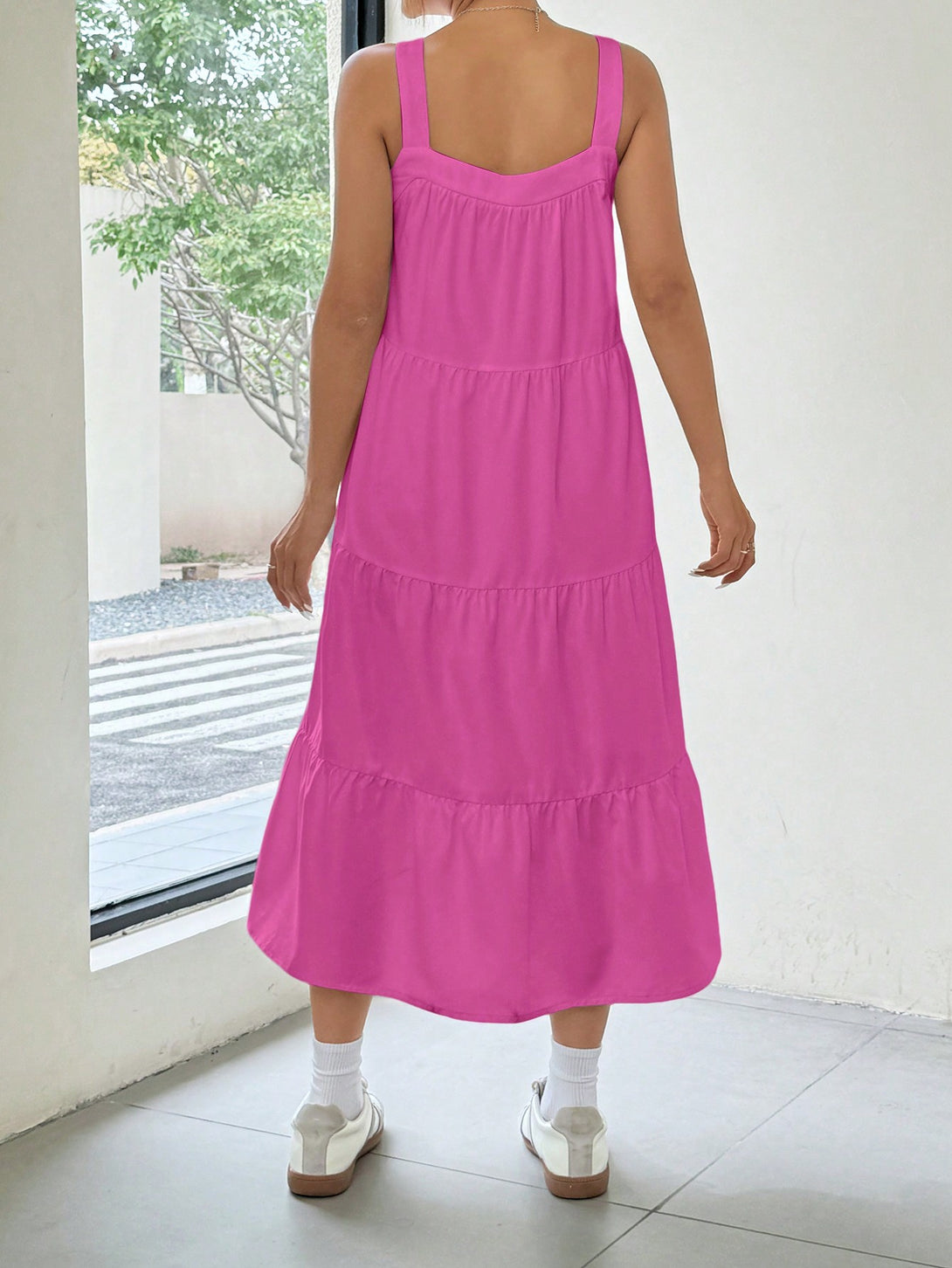 Ropa de Mujer, Ropa de Mujer, Vestidos de mujer, Vestidos midi para mujer, Rosa Fucsia