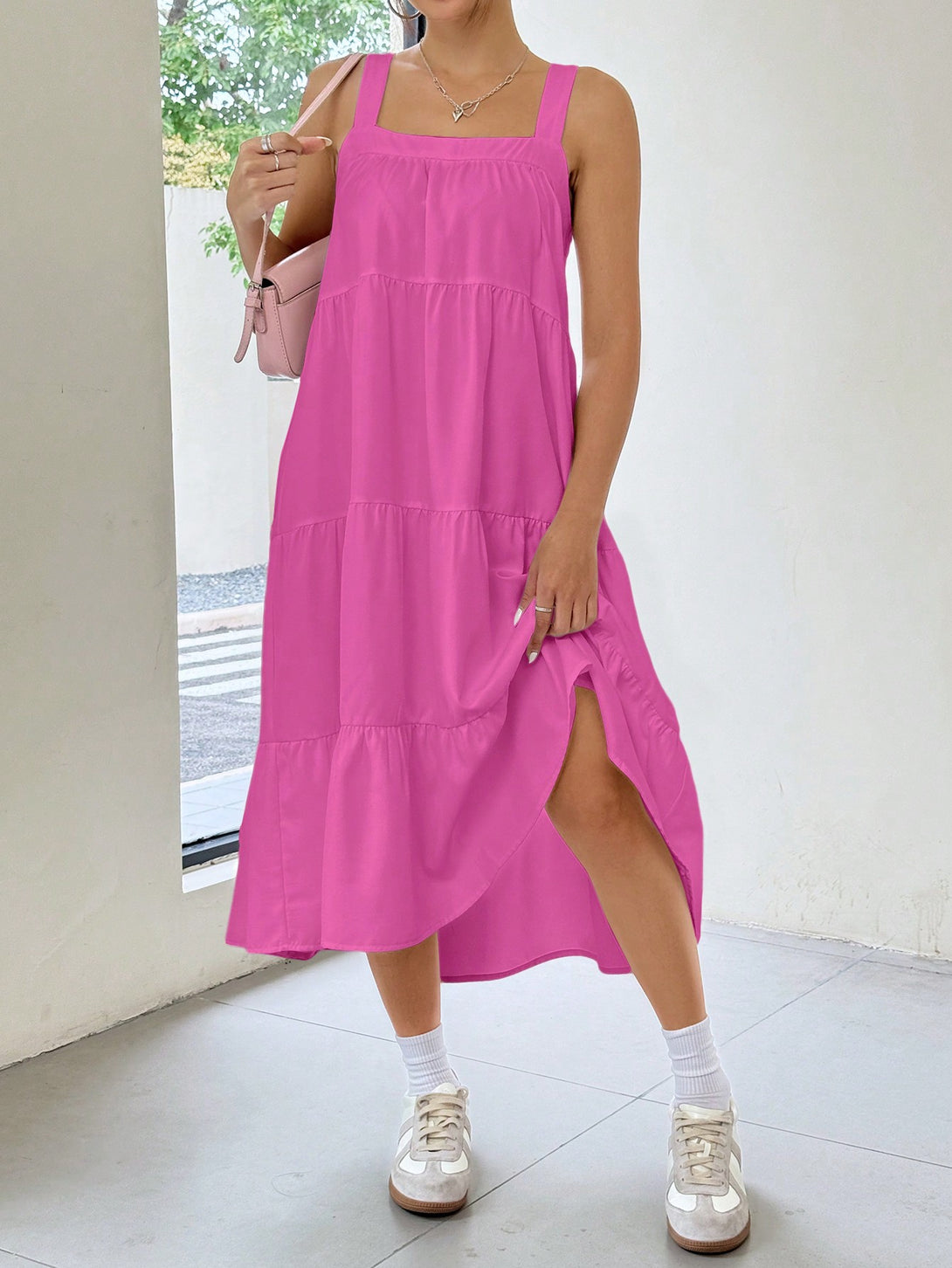 Ropa de Mujer, Ropa de Mujer, Vestidos de mujer, Vestidos midi para mujer, Rosa Fucsia