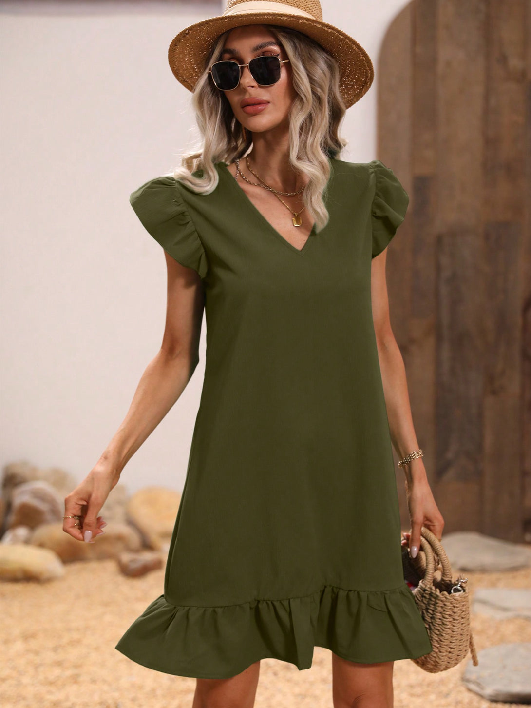 Ropa de Mujer, Ropa de Mujer, Vestidos de mujer, Vestidos cortos de mujer, Verde militar