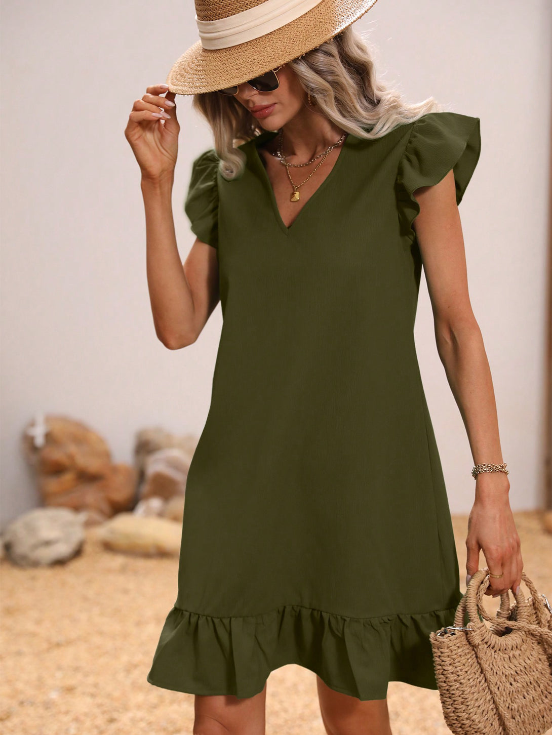 Ropa de Mujer, Ropa de Mujer, Vestidos de mujer, Vestidos cortos de mujer, Verde militar