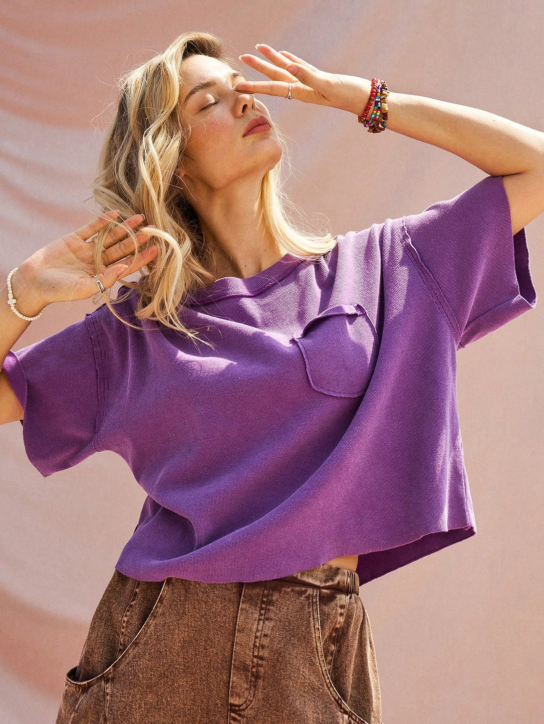 Ropa de Mujer, Ropa de Mujer, Tops & Blusas & Camisetas de Mujer, Camisetas de Mujer, Morado