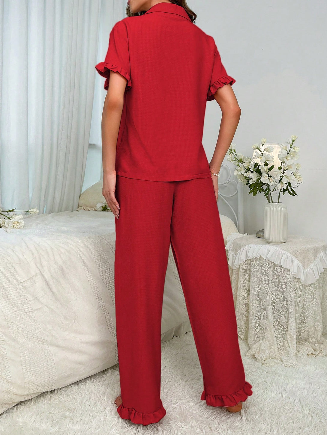 Ropa Interior y Ropa de Dormir, Pijama & Ropa de Descanso de Mujer, Ropa de Dormir para Mujeres, Sets de Pijamas de Mujer, 32524093, Rojo