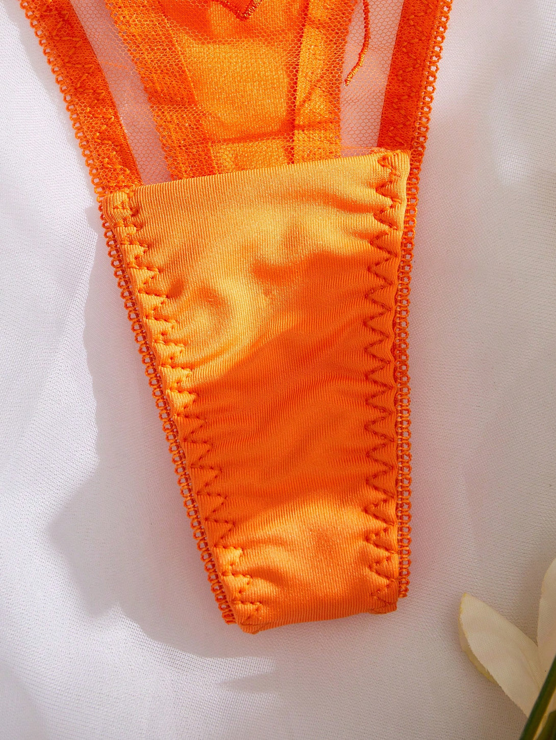 Ropa Interior y Ropa de Dormir, Sujetador de Mujer, Sets de Sujetador y Braga para Mujer, Naranja