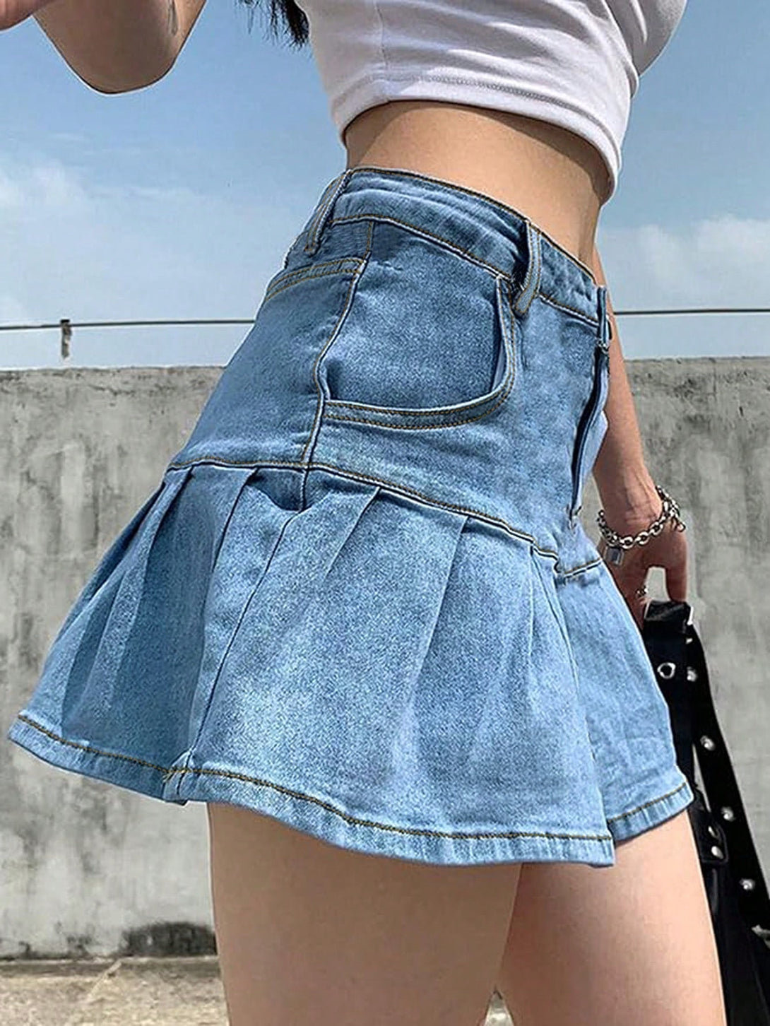 Ropa de Mujer, Mezclilla para mujer, Faldas mezclilla de mujer, 33034156, Azul