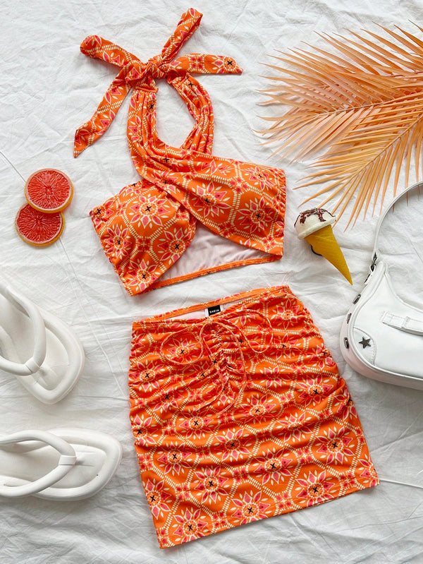 Ropa de Mujer, Conjunto para Mujer, Ropa Dos piezas para Mujer, 32567061, Naranja