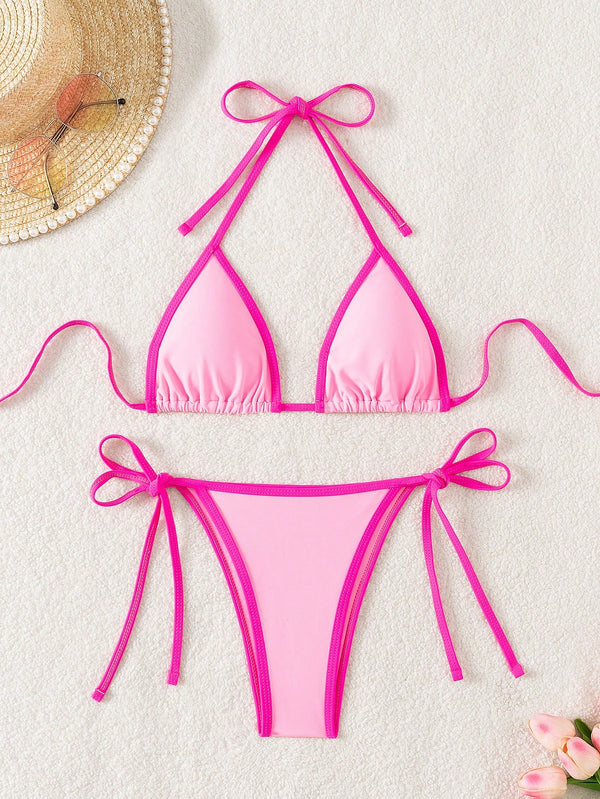 Ropa de Mujer, Ropa de Mujer, Ropa de Playa para Mujer, Sets de Bikini para Mujer, Colección de trajes de mujer, Rosa