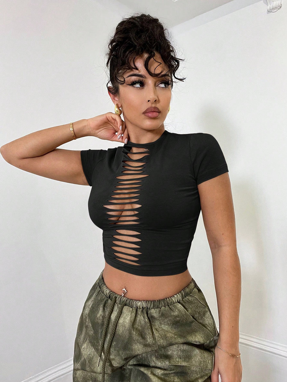 Ropa de Mujer, Tops & Blusas & Camisetas de Mujer, Camisetas de Mujer, OUTFITS LOOKBOOK, 33327734, Negro