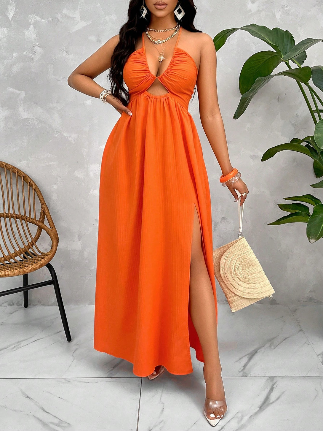 Ropa de Mujer, Ropa de Mujer, Vestidos de mujer, Vestidos largos de mujer, Colección de trajes de mujer, Naranja Quemada