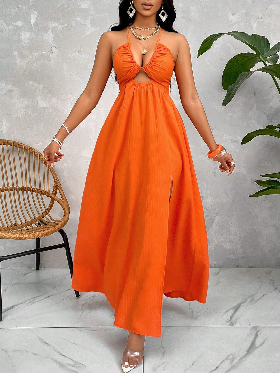 Ropa de Mujer, Ropa de Mujer, Vestidos de mujer, Vestidos largos de mujer, Colección de trajes de mujer, Naranja Quemada