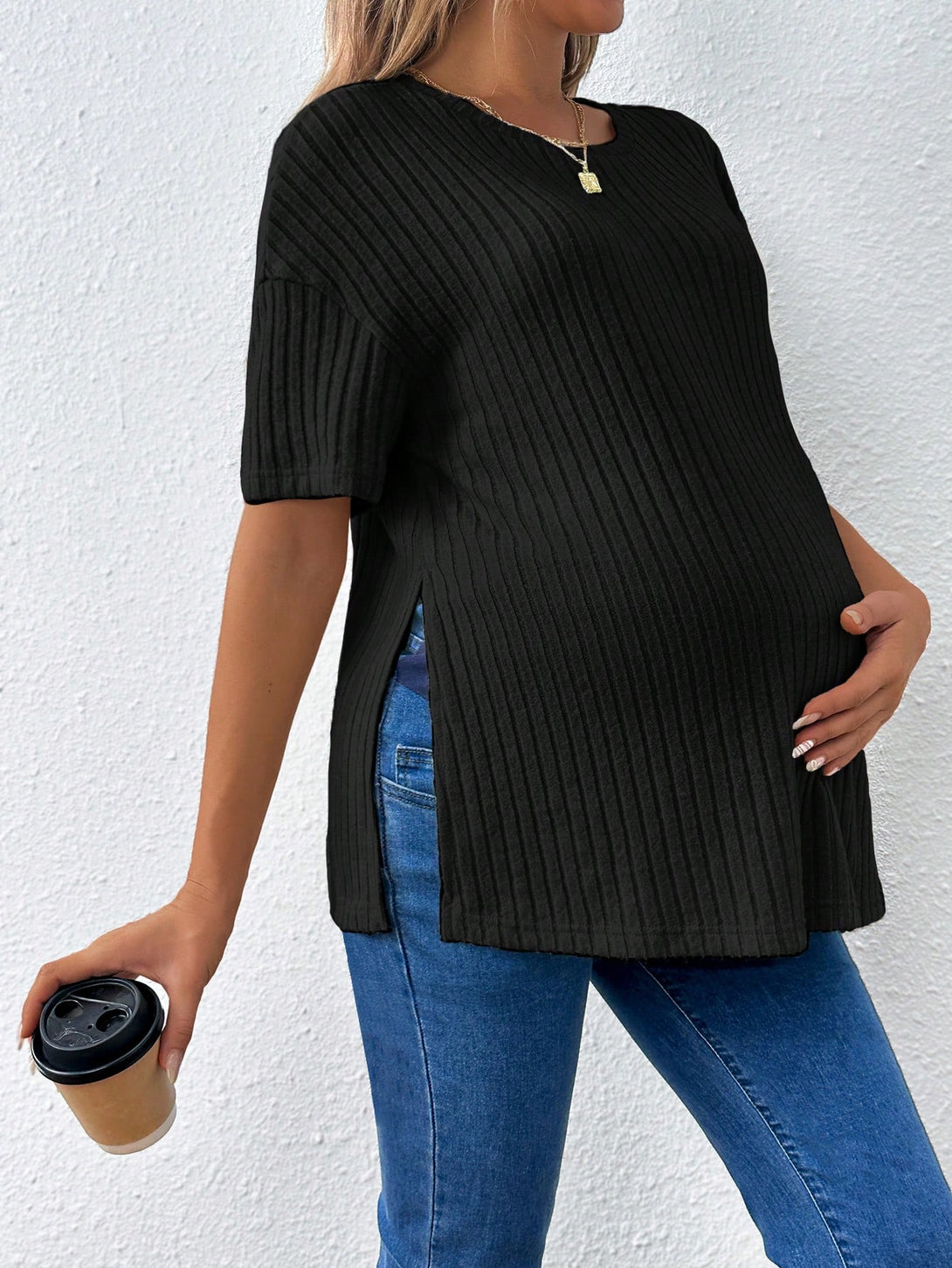 Ropa de Mujer, Ropa Premamá, Tops Premamá, Camisetas premamá, Negro