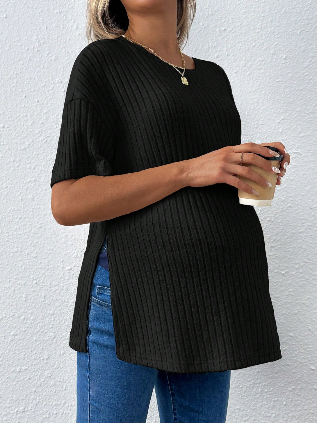 Ropa de Mujer, Ropa Premamá, Tops Premamá, Camisetas premamá, Negro