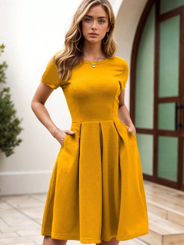 Ropa de Mujer, Ropa de Mujer, Vestidos de mujer, Vestidos cortos de mujer, Amarillo