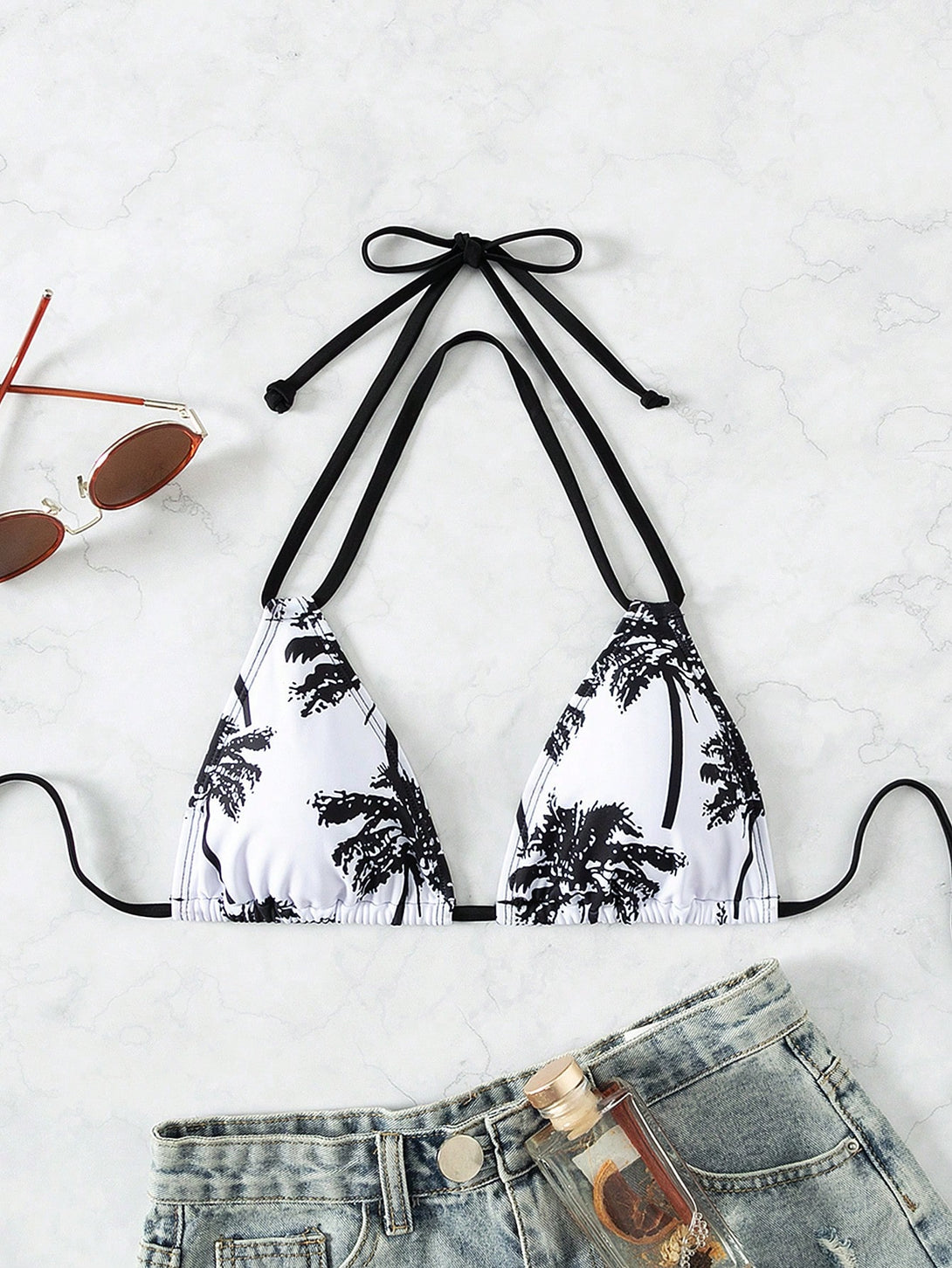 Ropa de Mujer, Ropa de Playa para Mujer, Tops de Bikini para Mujer, 32975025, Blanco y Negro