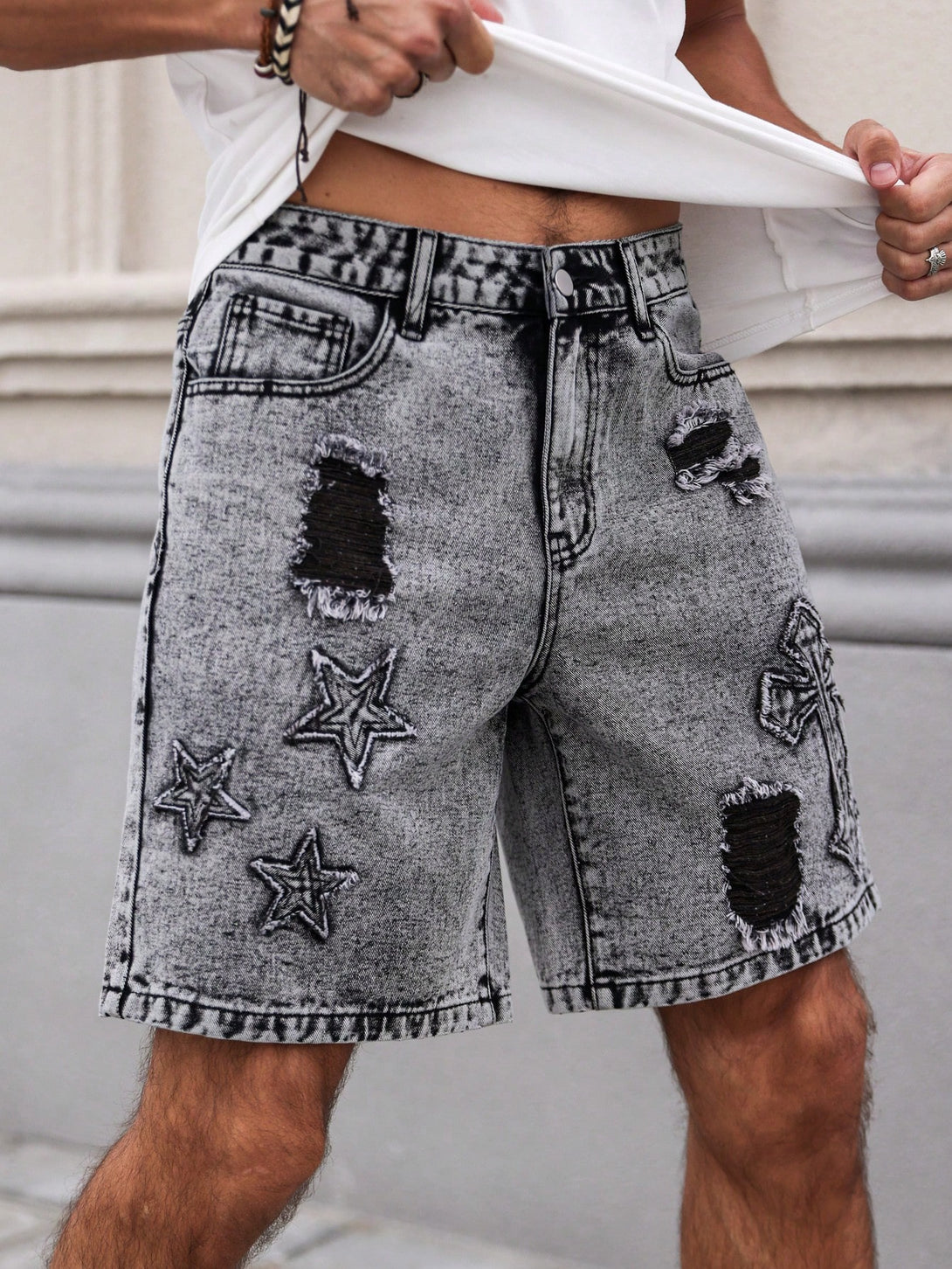 Hombres, Ropa de hombre, Mezclilla para hombre, Shorts mezclilla hombre, 33516420, Gris Oscuro