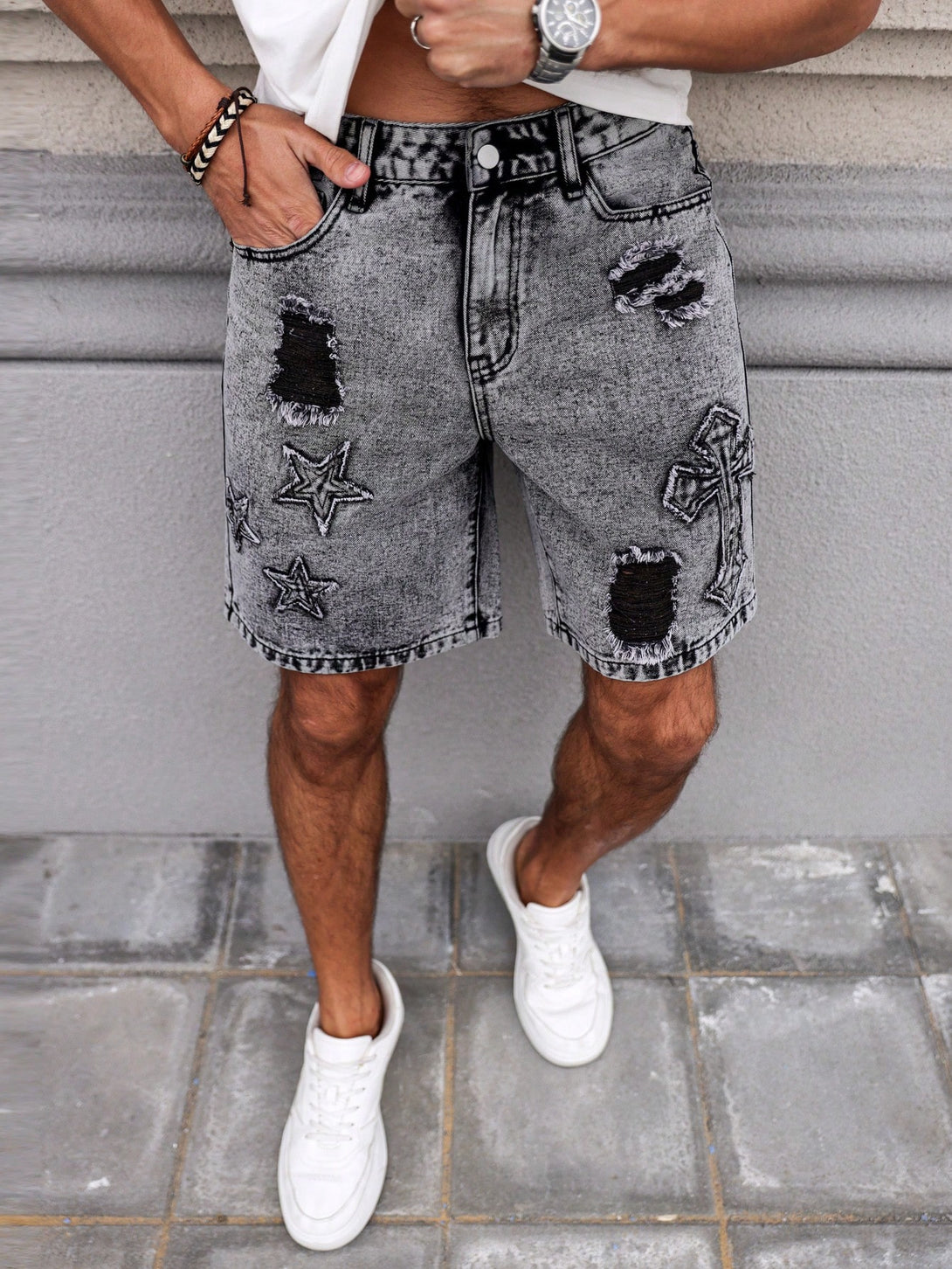 Hombres, Ropa de hombre, Mezclilla para hombre, Shorts mezclilla hombre, 33516420, Gris Oscuro