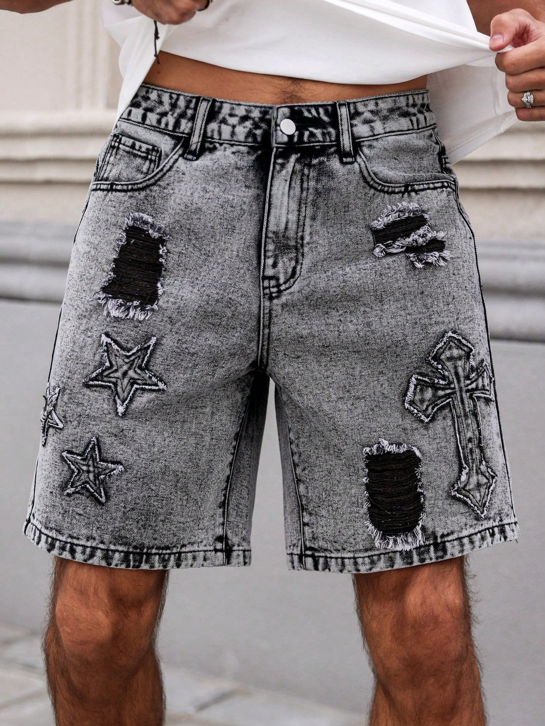 Hombres, Ropa de hombre, Mezclilla para hombre, Shorts mezclilla hombre, 33516420, Gris Oscuro