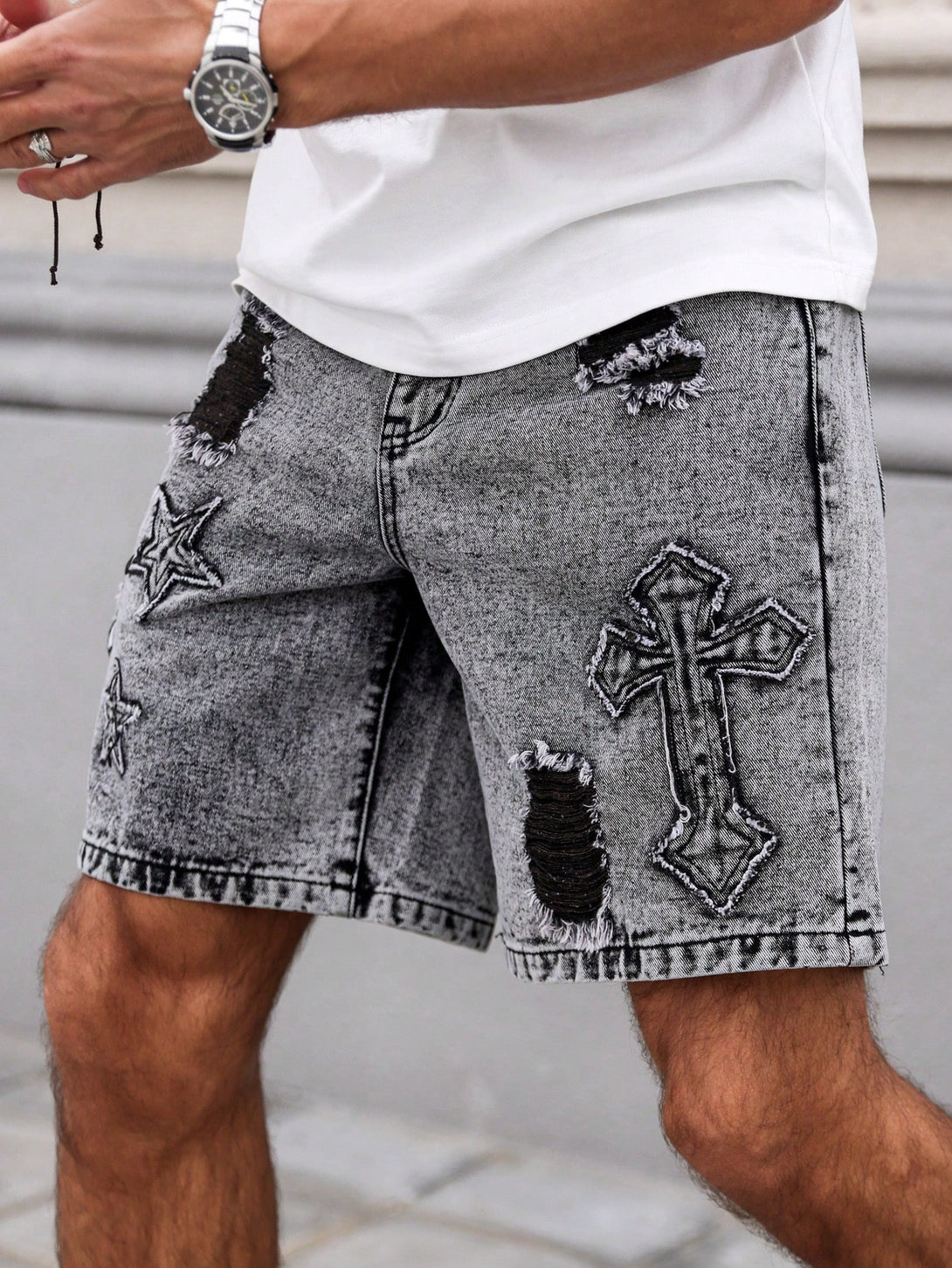 Hombres, Ropa de hombre, Mezclilla para hombre, Shorts mezclilla hombre, 33516420, Gris Oscuro