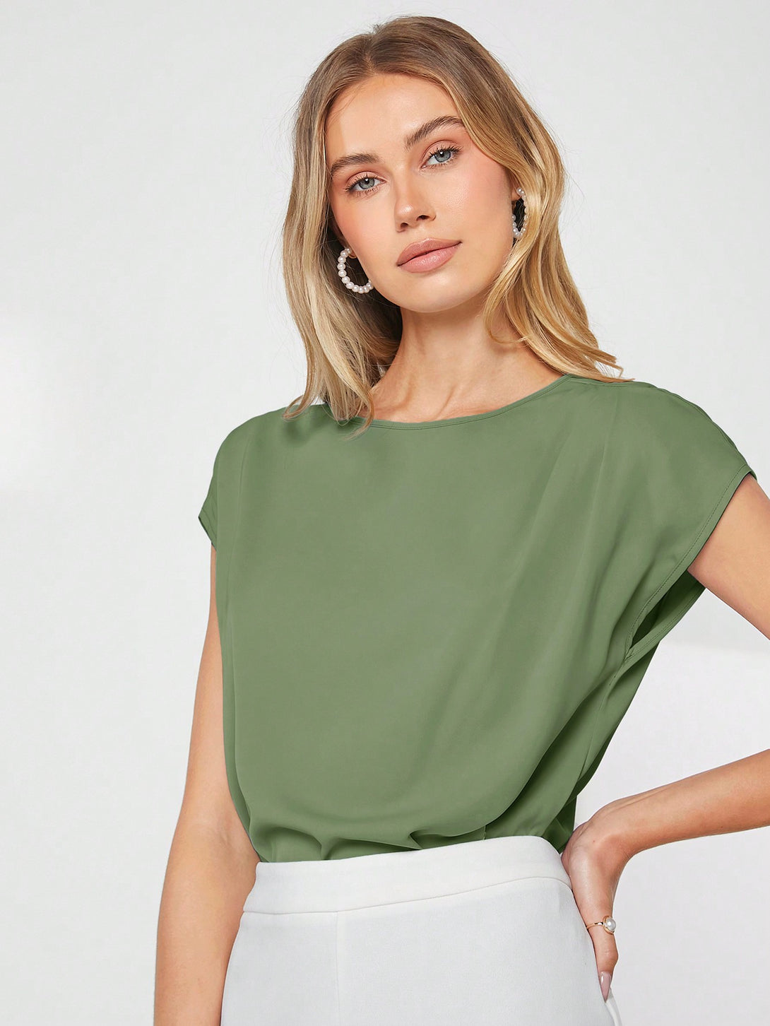 Ropa de Mujer, Ropa de Mujer, Tops & Blusas & Camisetas de Mujer, Blusas de Mujer, Colección de trajes de mujer, Verde