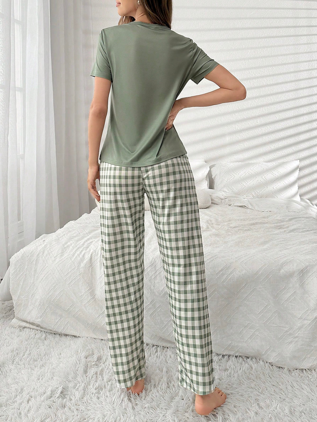 Ropa Interior y Ropa de Dormir, Pijama & Ropa de Descanso de Mujer, Ropa de Dormir para Mujeres, Sets de Pijamas de Mujer, 33673806, verde menta