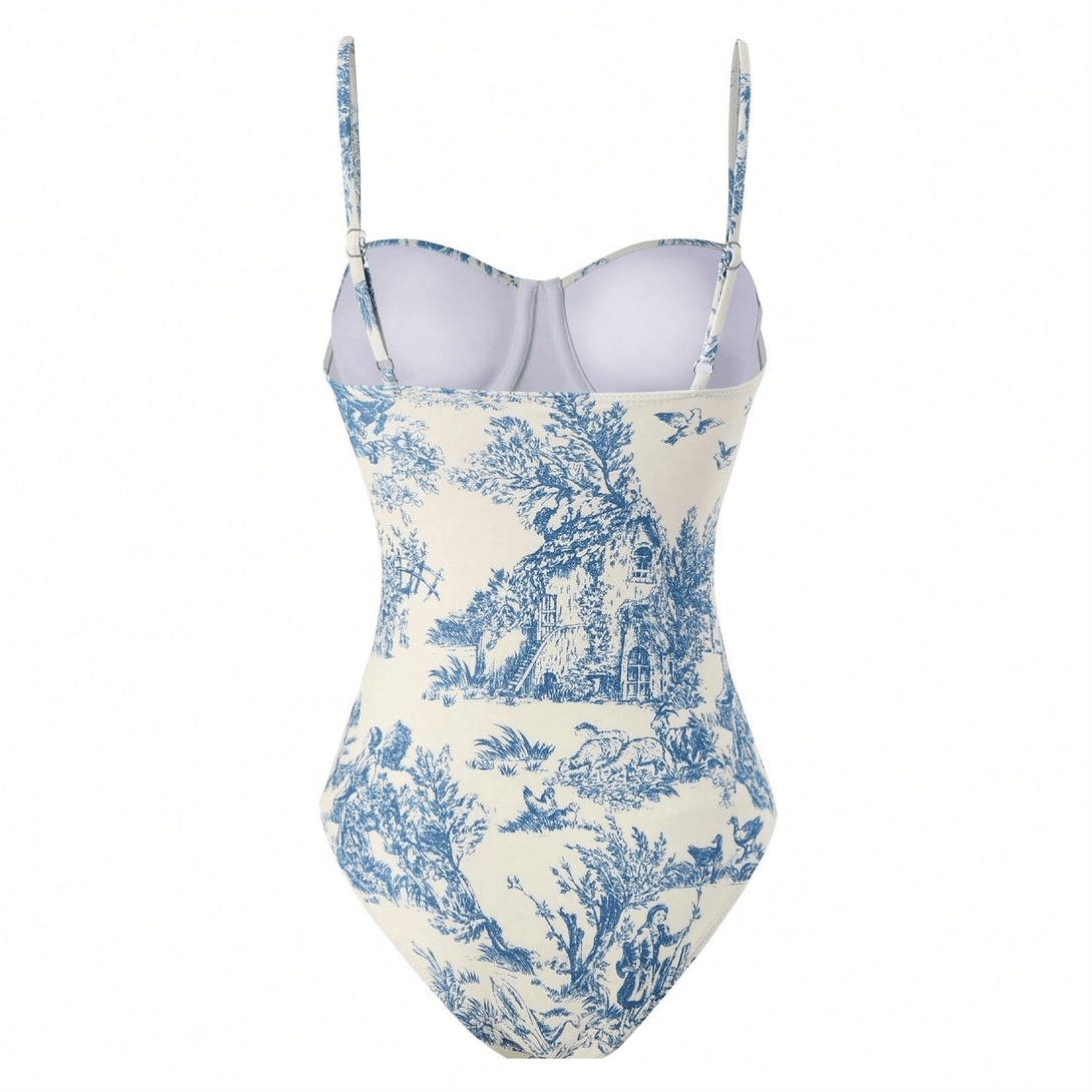 Ropa de Mujer, Ropa de Playa para Mujer, Bañadores de una pieza para Mujer, Colección de trajes de mujer, 26385975, Azul