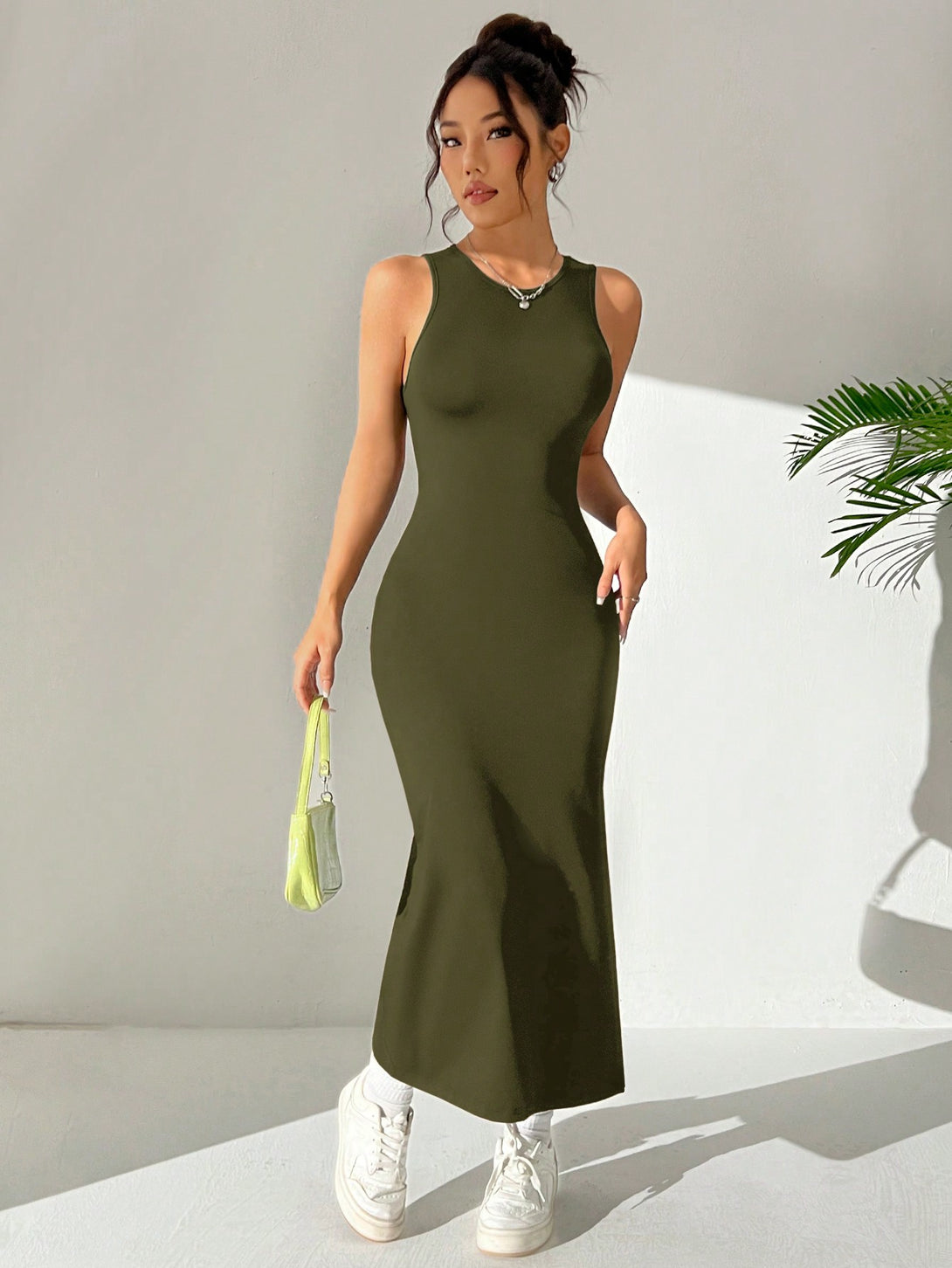 Ropa de Mujer, Ropa de Mujer, Vestidos de mujer, Vestidos midi para mujer, Colección de trajes de mujer, Verde militar