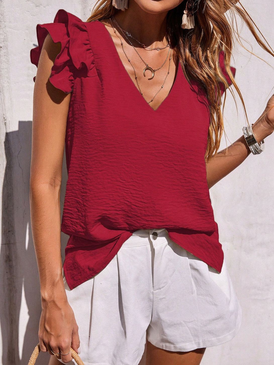 Ropa de Mujer, Ropa de Mujer, Tops & Blusas & Camisetas de Mujer, Blusas de Mujer, Rojo