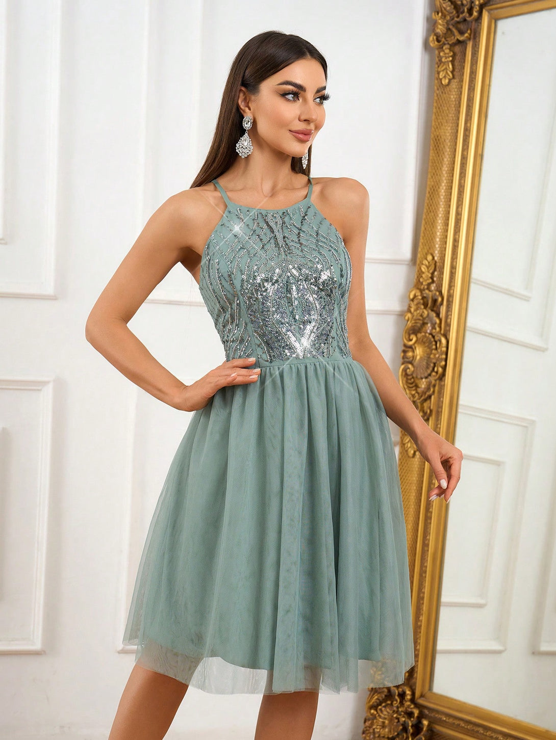 Ropa de Mujer, Bodas & Eventos, Ropa de Fiesta de Mujer, Vestidos de fiesta para mujer, Colección de trajes de mujer, 34148542, Verde