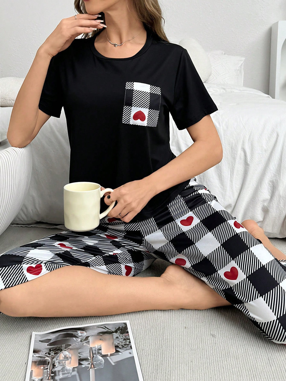 Ropa Interior y Ropa de Dormir, Pijama & Ropa de Descanso de Mujer, Ropa de Dormir para Mujeres, Sets de Pijamas de Mujer, 34159187, Negro