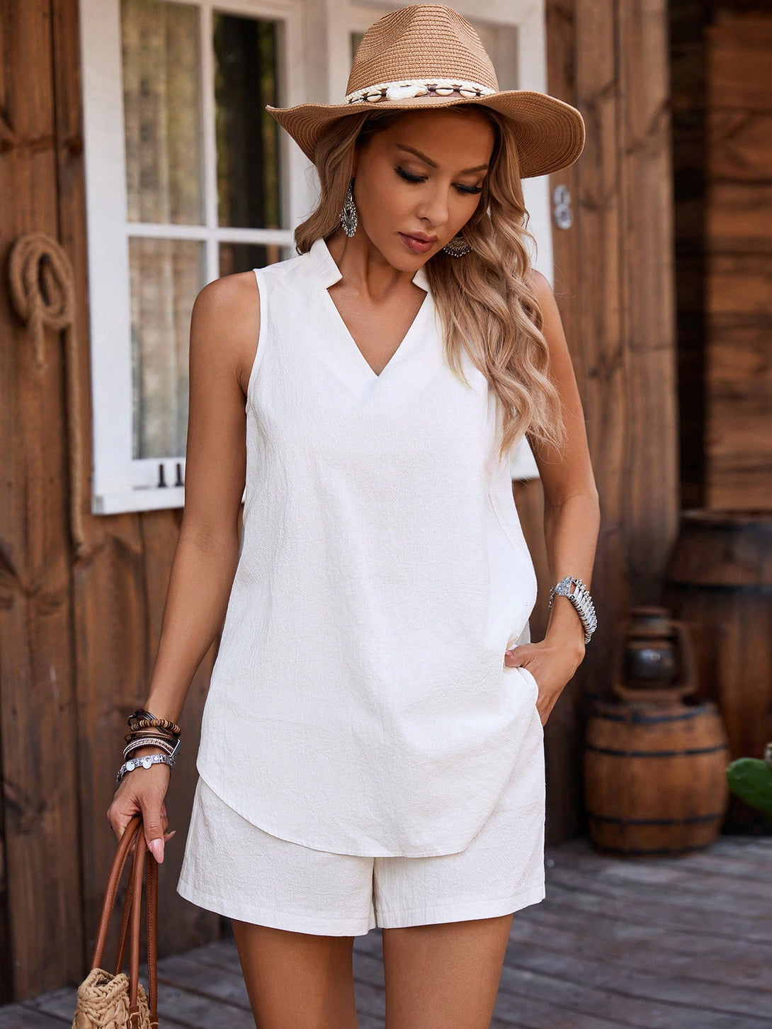Ropa de Mujer, Conjunto para Mujer, Ropa Dos piezas para Mujer, 34324276, Blanco