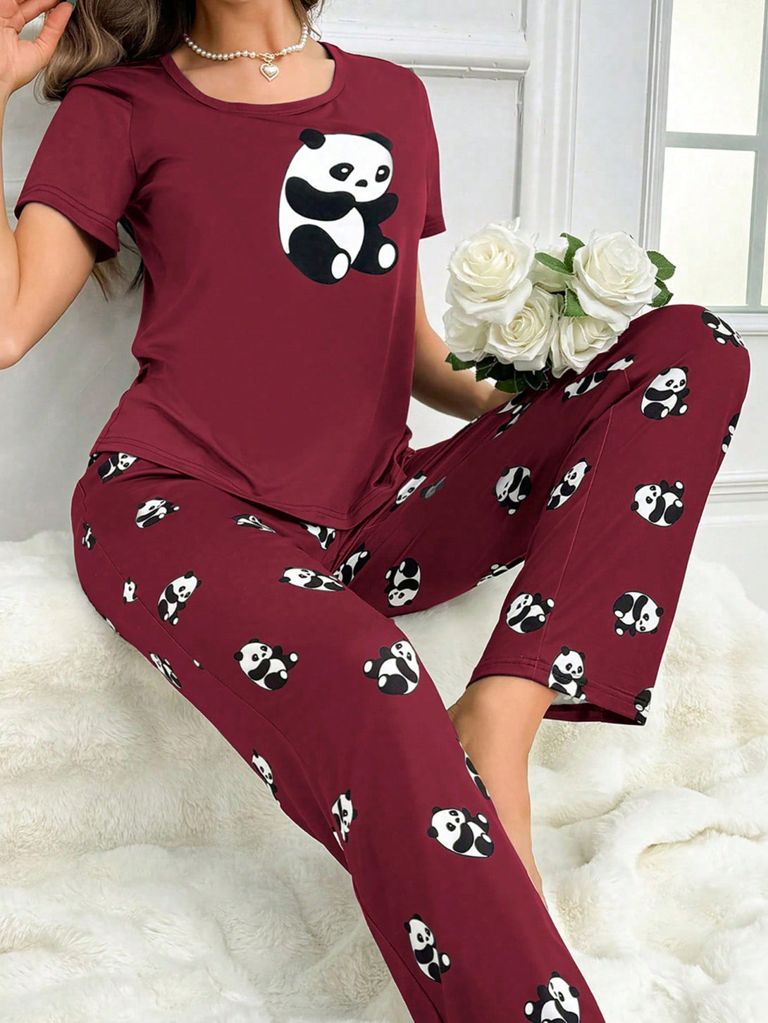 Ropa Interior y Ropa de Dormir, Pijama & Ropa de Descanso de Mujer, Ropa de Dormir para Mujeres, Sets de Pijamas de Mujer, 34471959, Burdeos