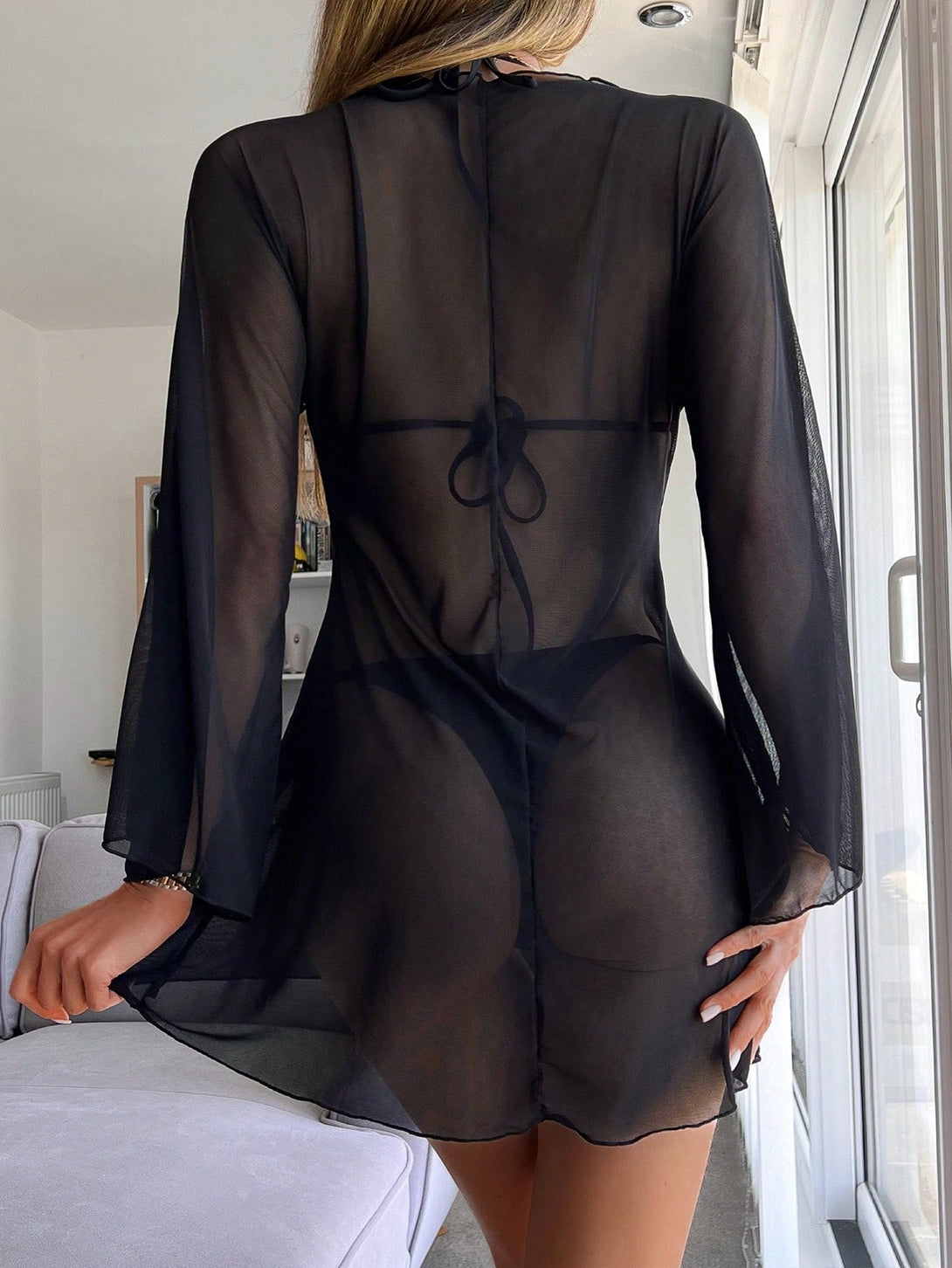 Ropa de Mujer, Ropa de Playa para Mujer, Kimonos de Mujer, 34579830, Negro