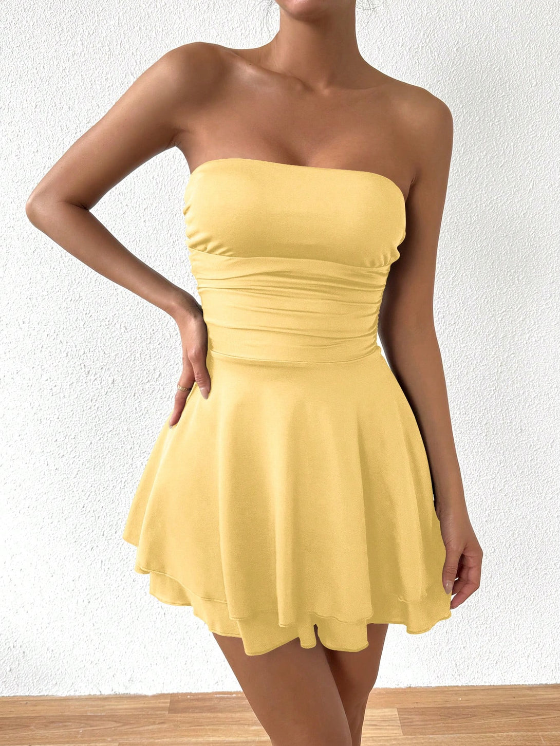 Ropa de Mujer, Ropa de Mujer, Vestidos de mujer, Vestidos cortos de mujer, Colección de trajes de mujer, Amarillo