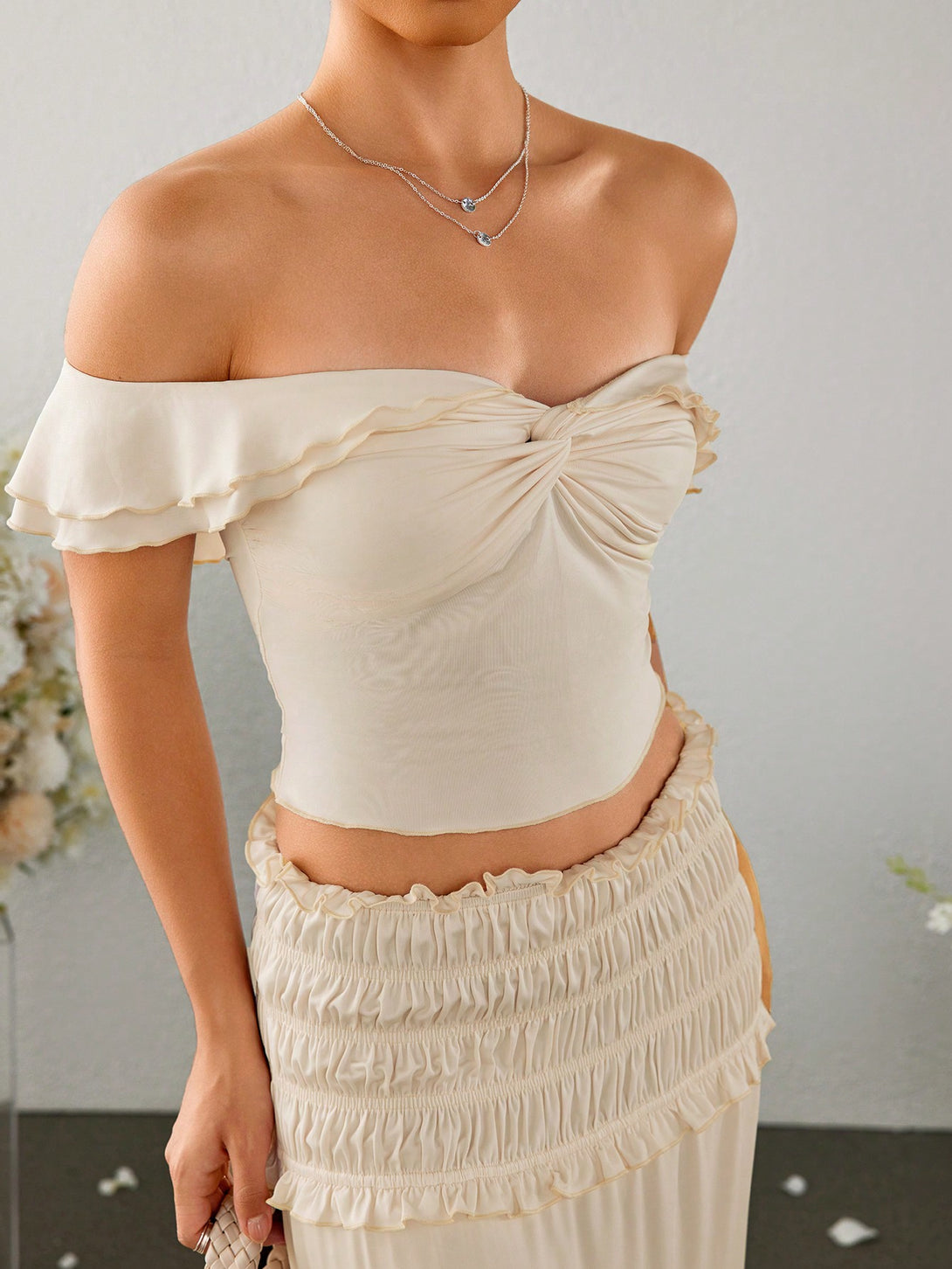 Ropa de Mujer, Conjunto para Mujer, Ropa Dos piezas para Mujer, Colección de trajes de mujer, 33226076, Albaricoque