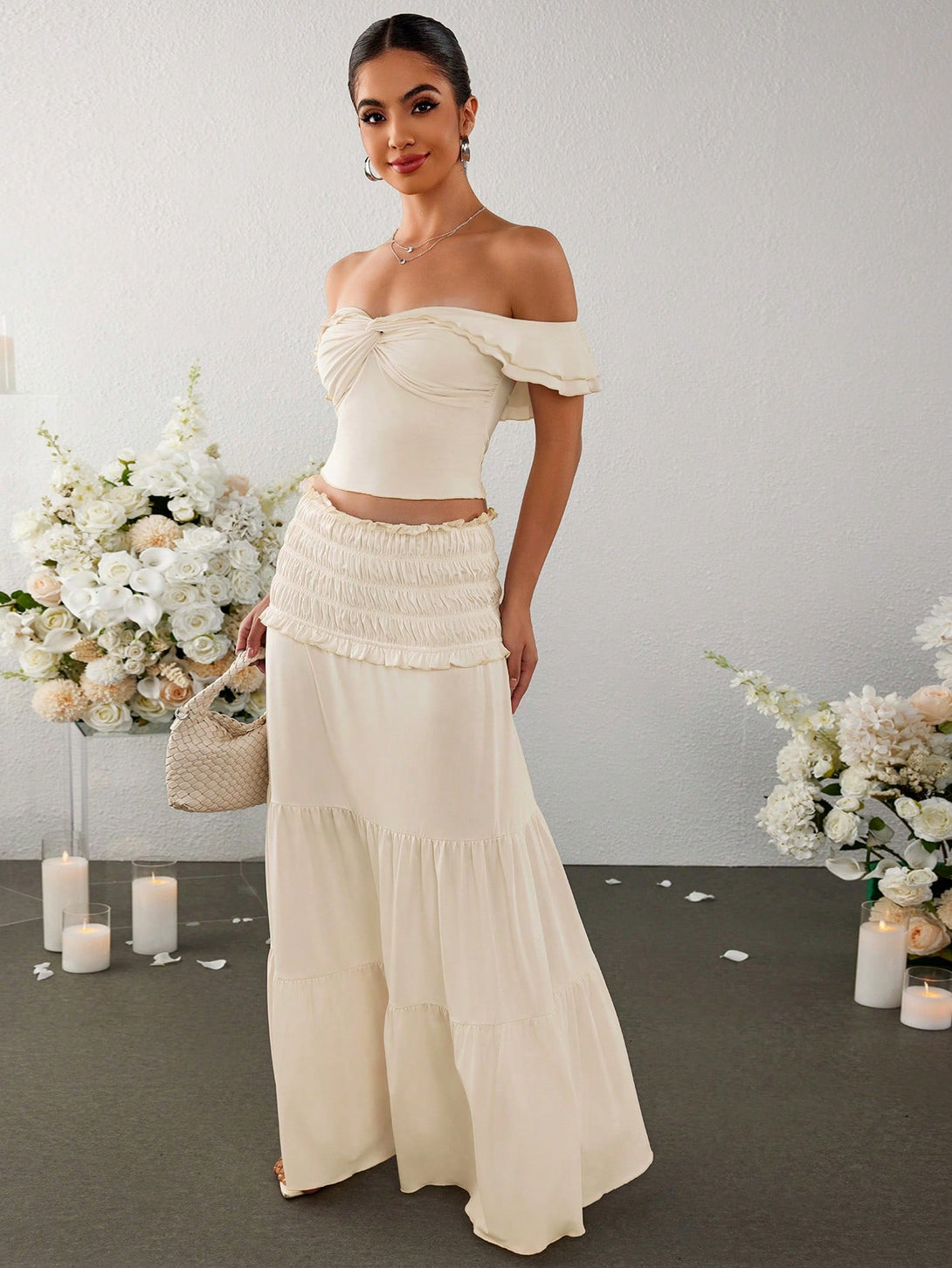 Ropa de Mujer, Conjunto para Mujer, Ropa Dos piezas para Mujer, Colección de trajes de mujer, 33226076, Albaricoque