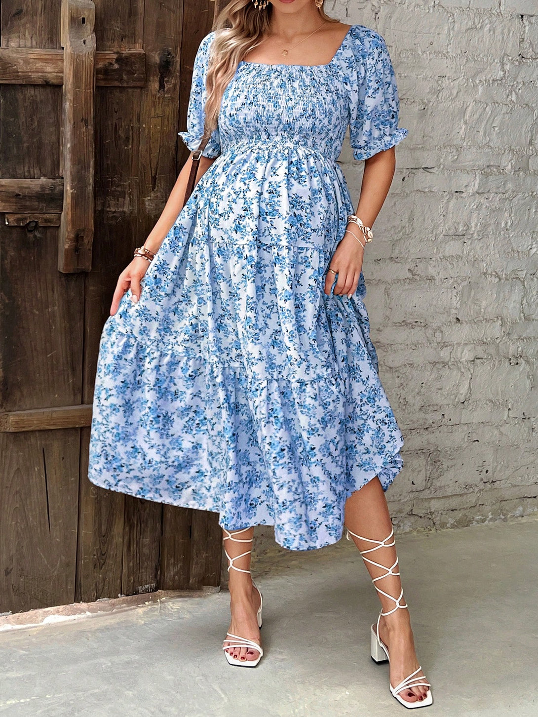 Ropa de Mujer, Ropa Premamá, Vestidos premamá, Azul y blanco