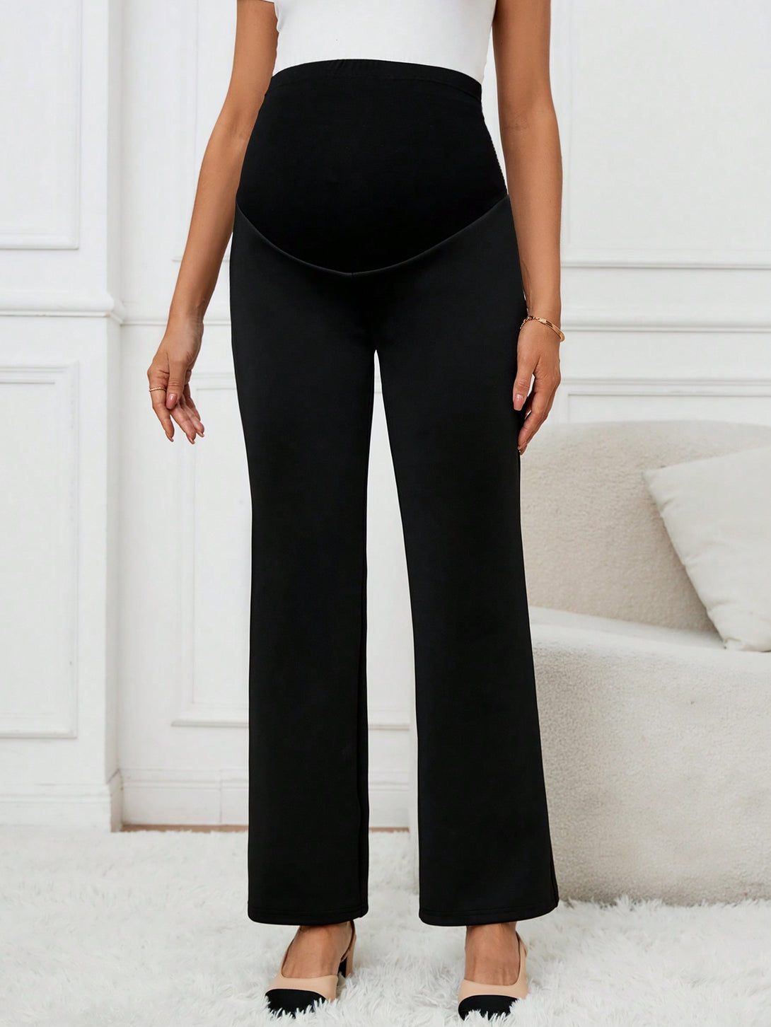 Ropa de Mujer, Ropa Premamá, Bottoms Premamá, Pantalones de maternidad, Negro