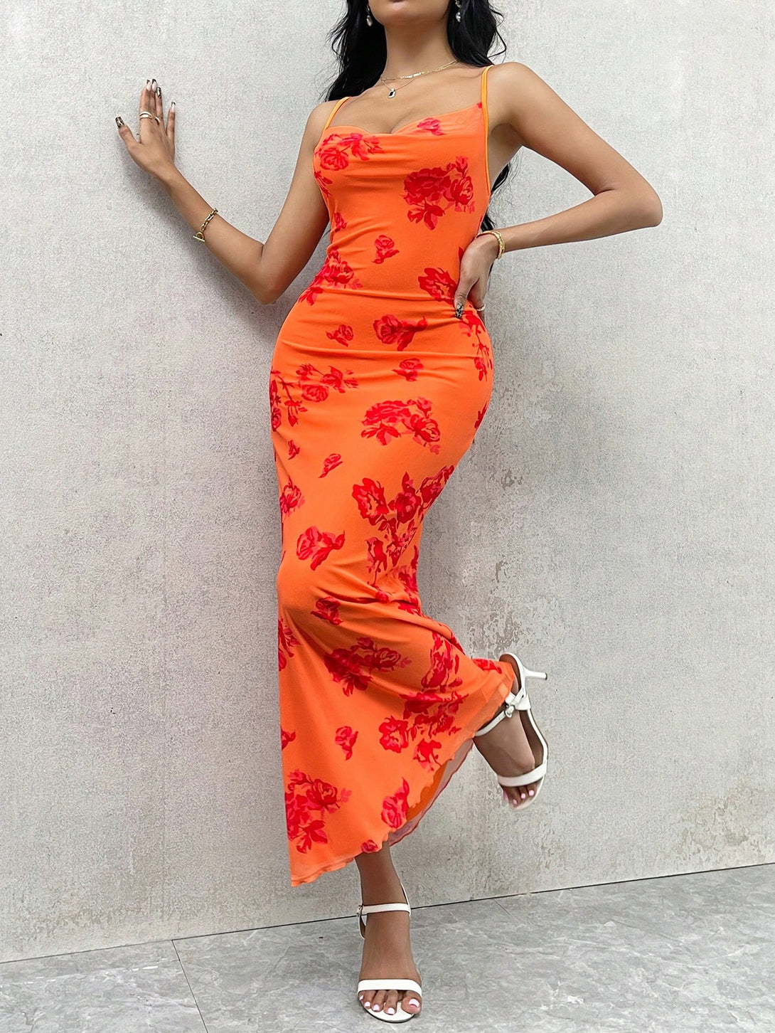 Ropa de Mujer, Ropa de Mujer, Vestidos de mujer, Vestidos midi para mujer, Naranja