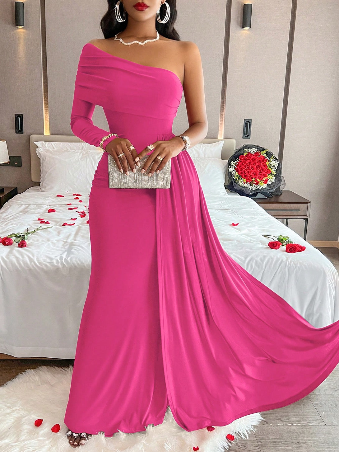 Ropa de Mujer, Ropa de Mujer, Vestidos de mujer, Vestidos largos de mujer, Rosa Fucsia