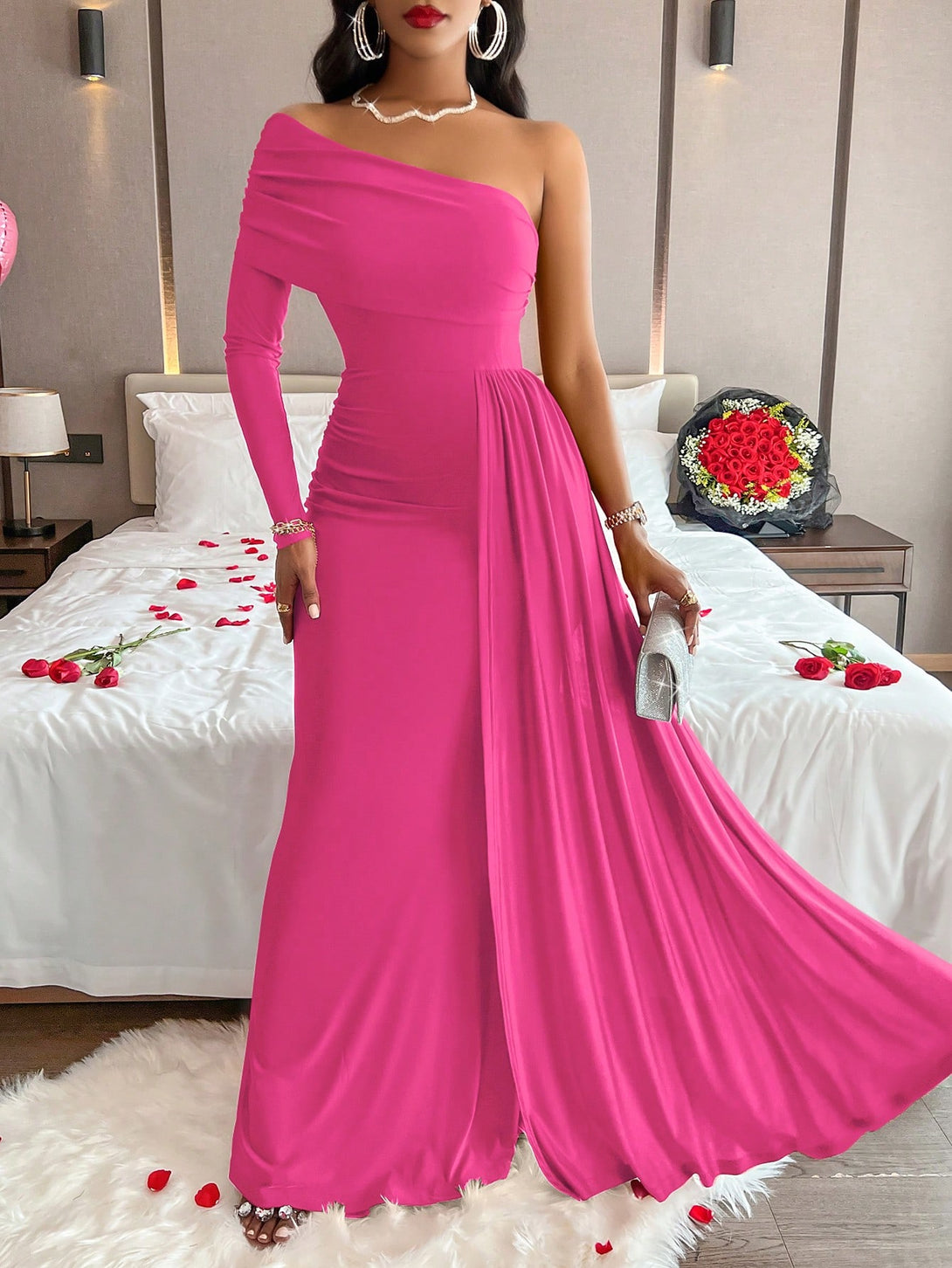 Ropa de Mujer, Ropa de Mujer, Vestidos de mujer, Vestidos largos de mujer, Rosa Fucsia