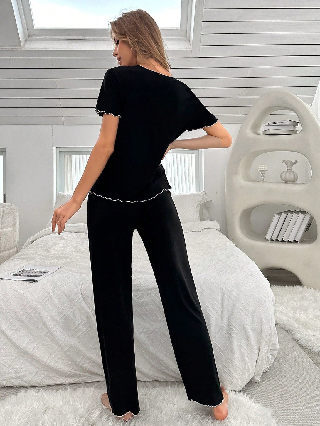 Ropa Interior y Ropa de Dormir, Pijama & Ropa de Descanso de Mujer, Ropa de Dormir para Mujeres, Sets de Pijamas de Mujer, 35707114, Negro