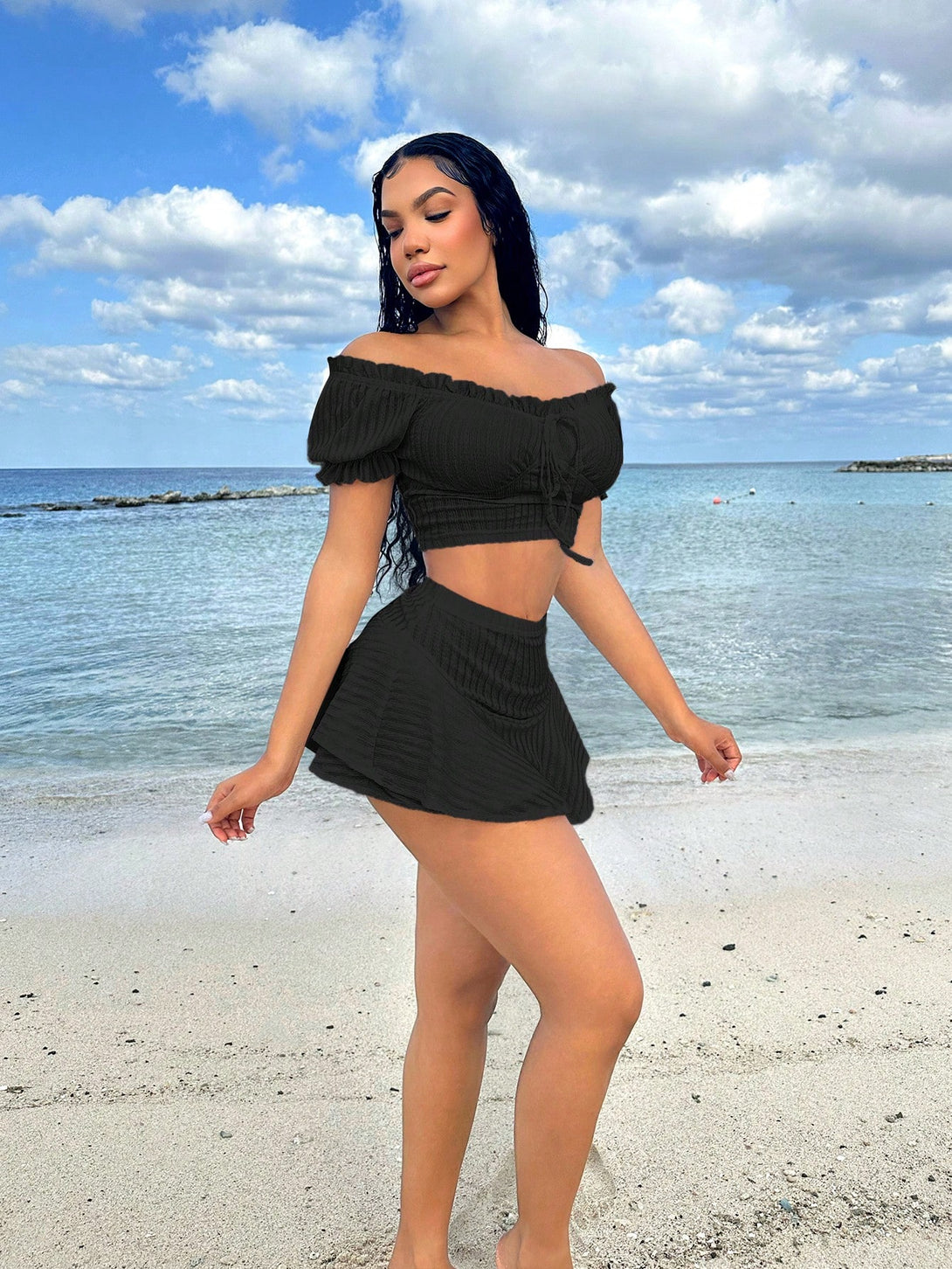 Ropa de Mujer, Conjunto para Mujer, Ropa Dos piezas para Mujer, 35732551, Negro