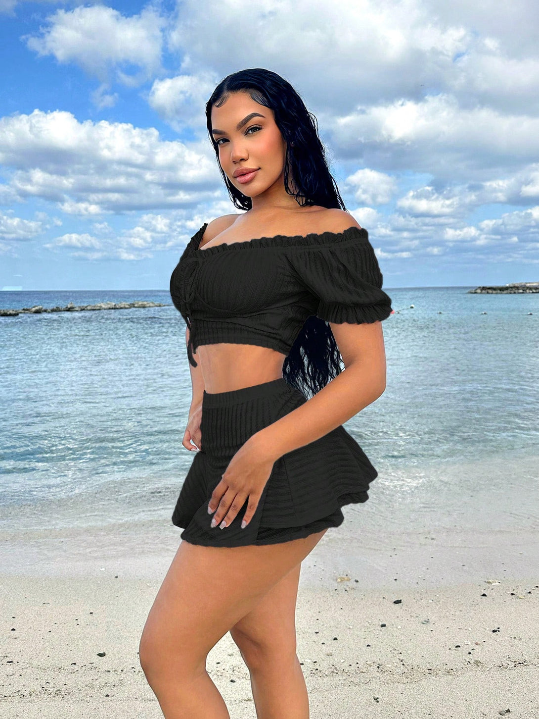 Ropa de Mujer, Conjunto para Mujer, Ropa Dos piezas para Mujer, 35732551, Negro