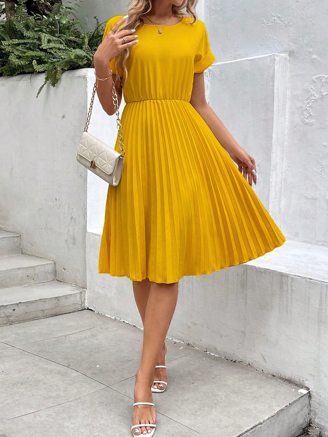 Ropa de Mujer, Ropa de Mujer, Vestidos de mujer, Vestidos midi para mujer, Amarillo