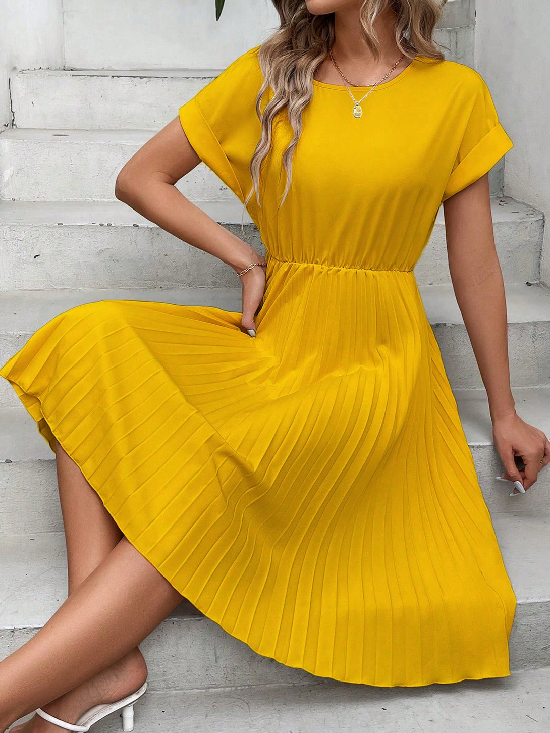 Ropa de Mujer, Ropa de Mujer, Vestidos de mujer, Vestidos midi para mujer, Amarillo