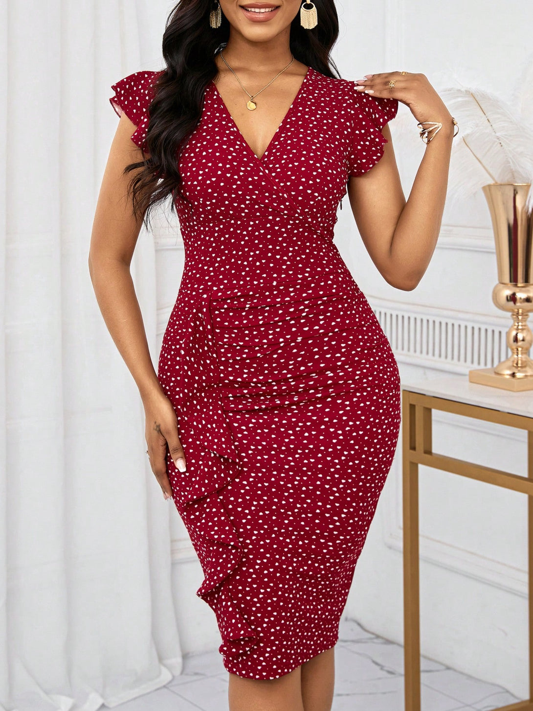 Ropa de Mujer, Ropa de Mujer, Vestidos de mujer, Vestidos midi para mujer, Rojo