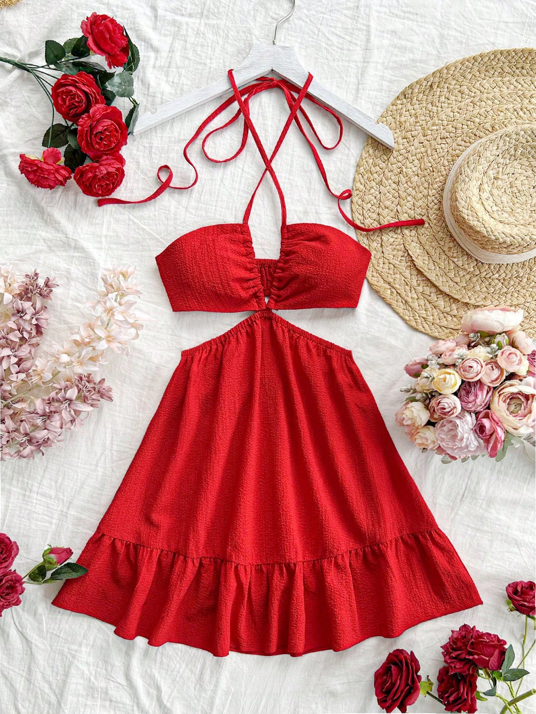 Ropa de Mujer, Vestidos de mujer, Vestidos cortos de mujer, 35994160, Rojo